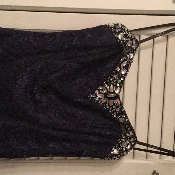 **FREE SHIPPING** Strapless Navy blue dress - Picture 2 of 5